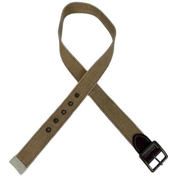 J.CREW Womens Size M Belt 100% Cotton Grommets 1-3/8" Width Adjustable - Picture 3 of 9